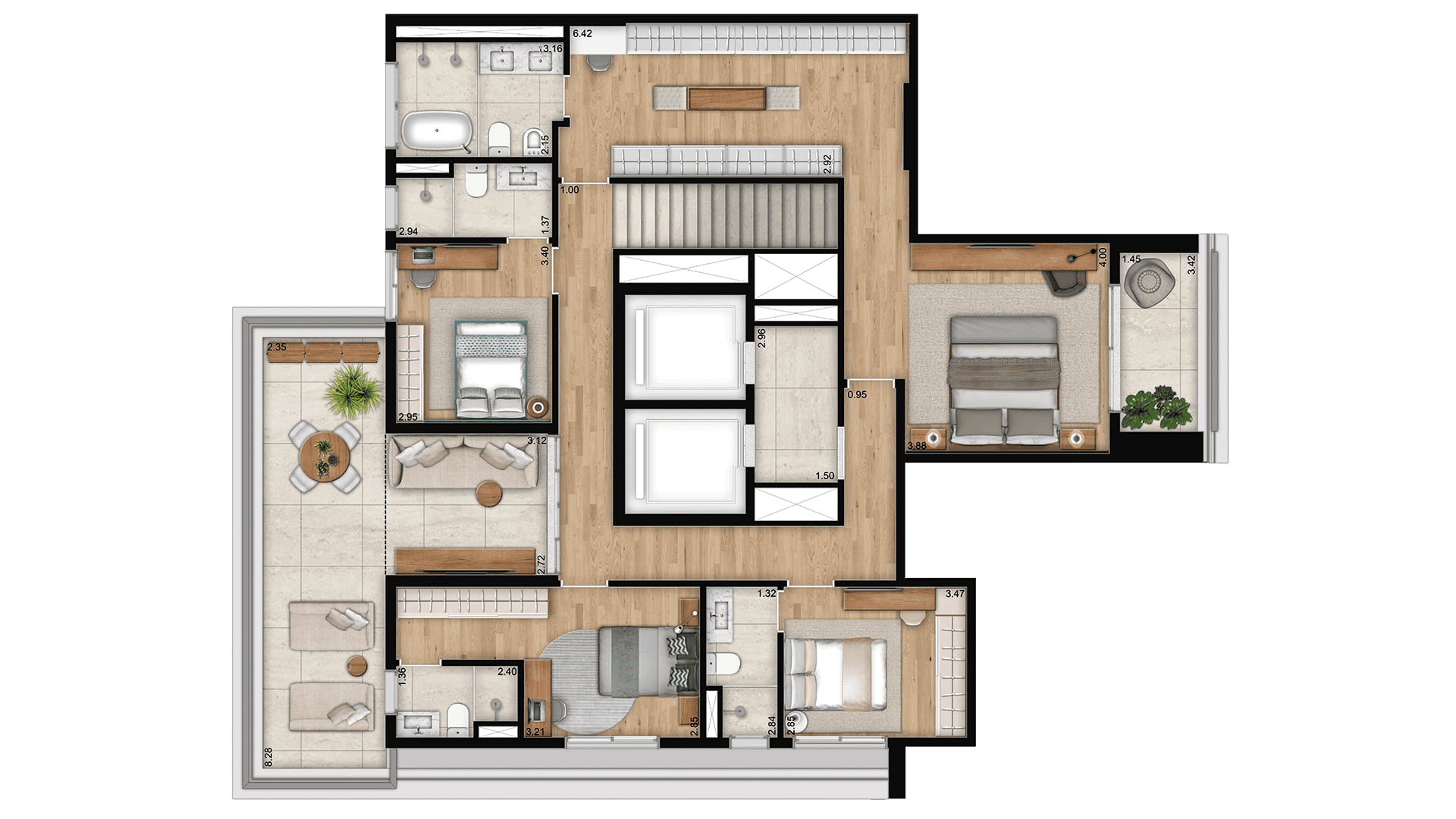 Planta Duplex Decorado Ímpar Térreo
